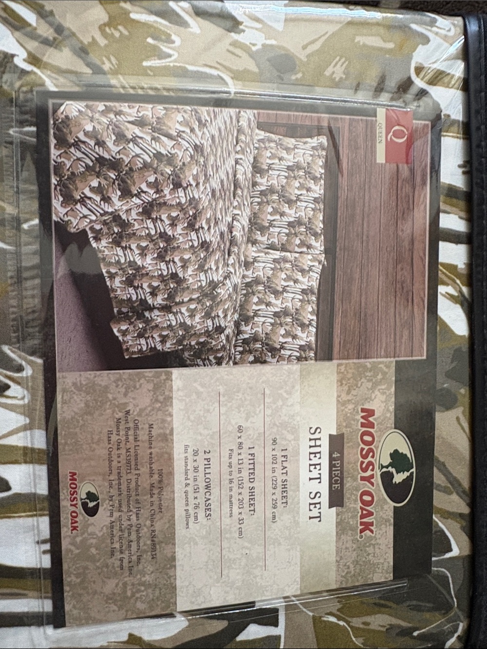 New Mossy Oak camo moose sheet set queen size